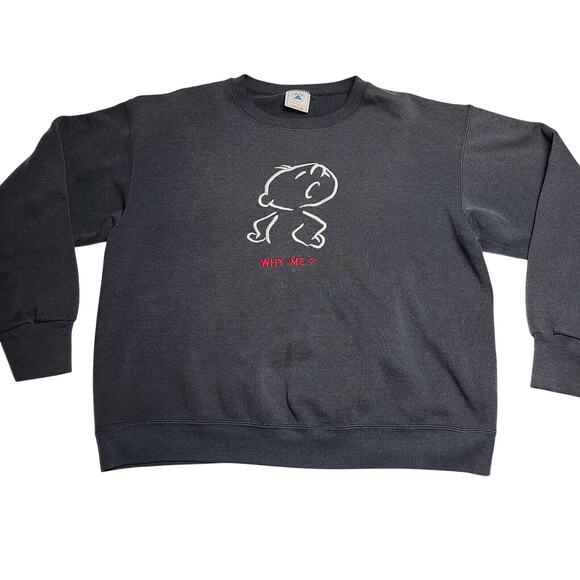 Vintage 90's Cartoon Embroidered Sweatshirt Men's Size Large Delta Pullover 90s - Picture 1 of 5